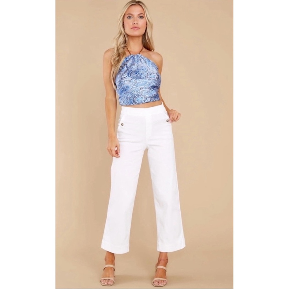 NEW SPANX Stretch Twill Cropped Wide Leg Pant Size Small